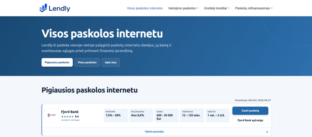 Lendly.lt - paskolų internetu palyginimas
